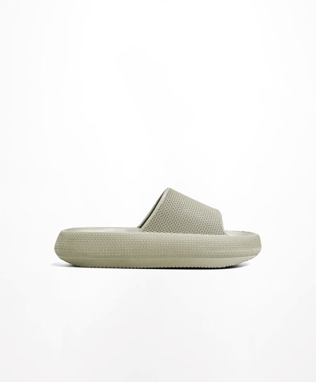 Khaki Oysho Flatform Sandals | IYZB34901