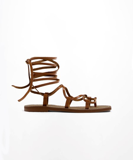 Leather Oysho Leather Roman Sandals | HFDK32714