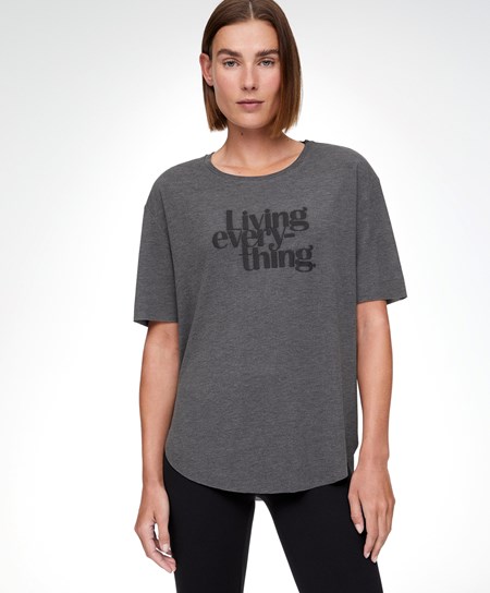 Marl Oysho Short Sleeve T-shirt With Slogan | TKUQ57640