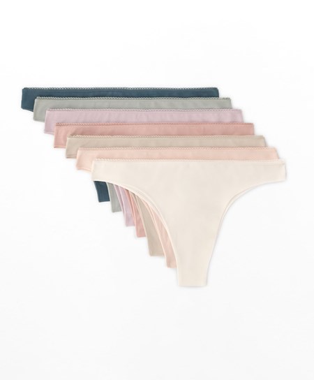 Mauve Melange Oysho 7 Cotton Brazilian Briefs | AGSE90278