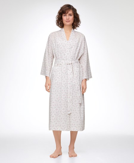 Mid-rosette Oysho Floral Print 100% Cotton Dressing Gown | MARI32879