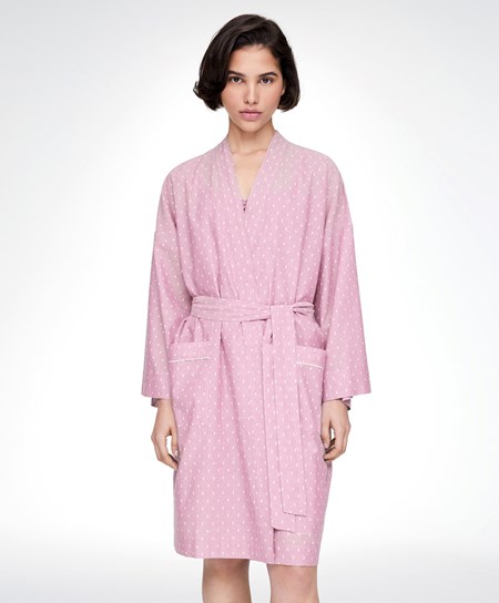 Mid-rosette Oysho Plumeti Dressing Gown | FYJP17908