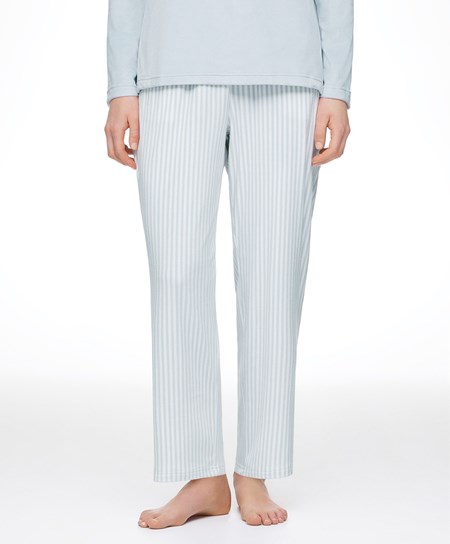 Misty Blue Oysho Stripe Velour Trousers | BVCA68291