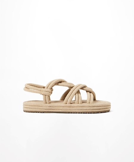 Natural Oysho Rope Sandals | CKLG26593