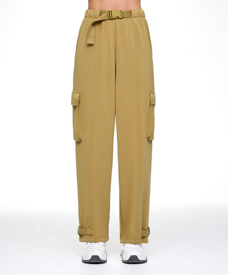 Olive Oysho Modal Cargo Trousers | EYSC80319