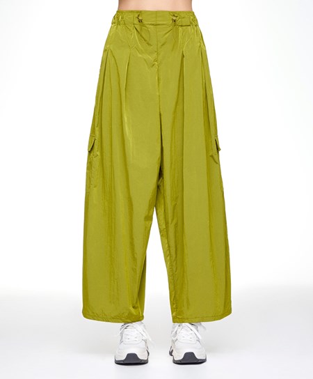 Olive Oysho Wide-leg Cargo Trousers | WFLA49735