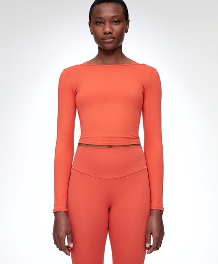 Orange Oysho Comfortlux Back Long-sleeved T-shirt | PQOW62358