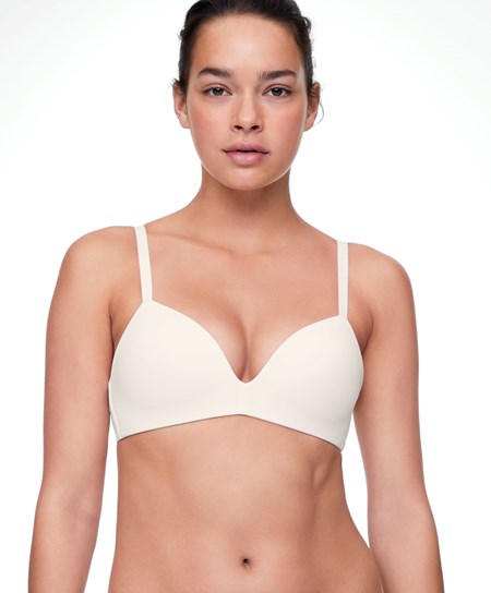 Pale Ecru Oysho Polyamide Push-up Triangle Bra | DBLG84739