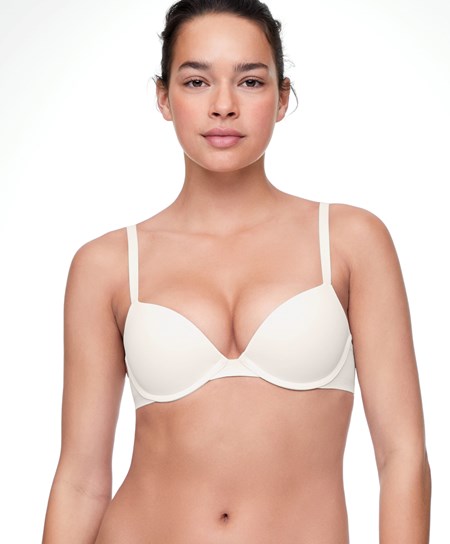 Pale Ecru Oysho Push-up Classic Bra In Polyamide | BLOE39416