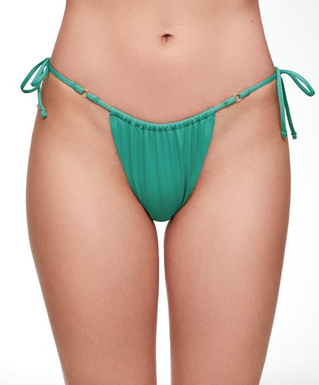 Pale Emerald Oysho Slim Tie Brazilian Bikini Briefs | AEBC12634