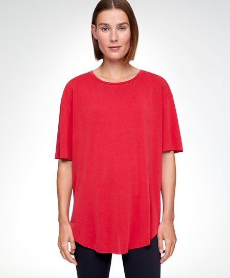 Red Oysho Modal Short-sleeved T-shirt | MQVF74862