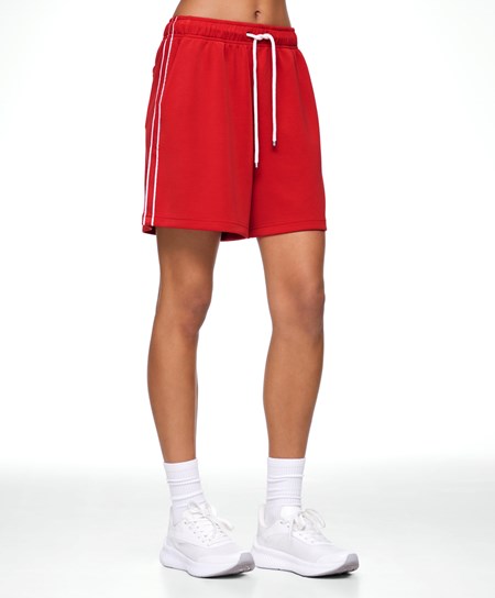 Red Oysho Striped Soft Touch Modal Bermuda Shorts | KBDE36508