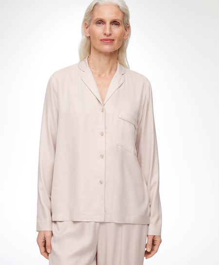 Stone Oysho Long-sleeved Shirt With Piping | EGQY47302