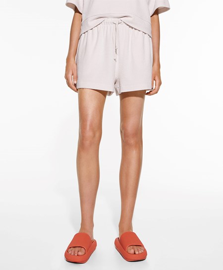 Stone Oysho Towel-effect Shorts | QDVA23470