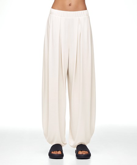 Stone Oysho Wide-leg Draped Modal Trousers | GVAK08639