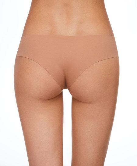 Tan Oysho Invisible Laser-cut Brazilian Briefs | THES35972