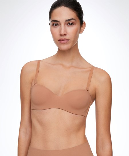 Tan Oysho Polyamide Bra With Removable Straps | SHKD84602