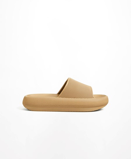 Toasted Brown Oysho Flatform Sandals | BHQU18037