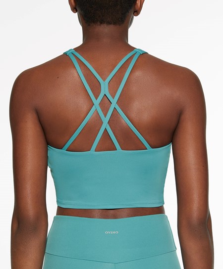 Turquoise Oysho Comfortlux Strap Tank Top | HJAV27054