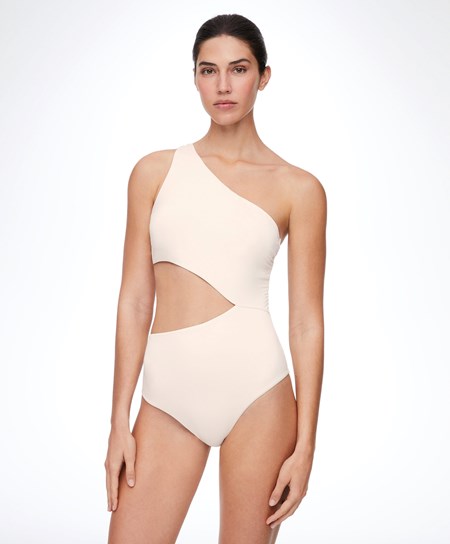 Vanilla Oysho Asymmetric Trikini | QWKC31952