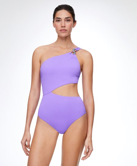 Violet Oysho Bead Detail Asymmetric Trikini | BRHJ34801