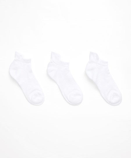 White Oysho 3 Pairs Of Polyamide Sports Sneaker Socks | QFJI93628