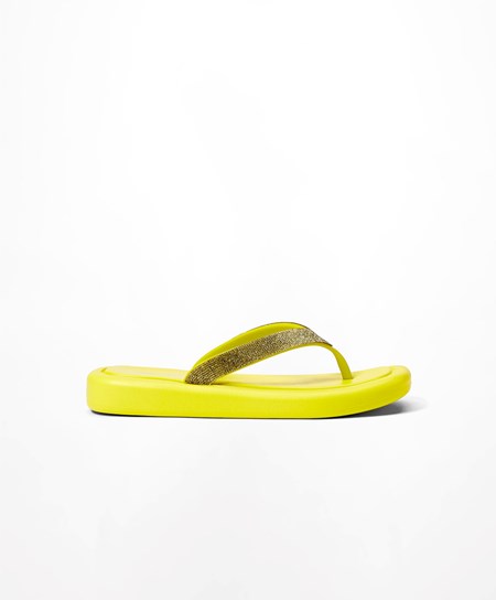 Yellow Oysho Jewel Beach Sandals | DKVE98476