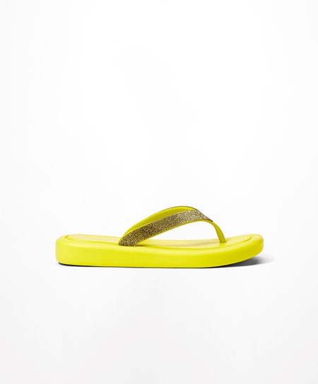 Yellow Oysho Jewel Beach Sandals | YAJB01742